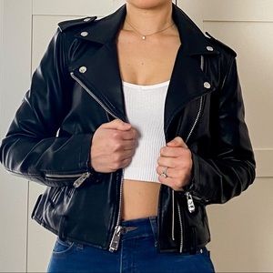 Levi’s Faux Leather Belted Black Jacket - XS & S